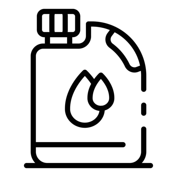 Plastic oil can icon, outline style — Stock Vector
