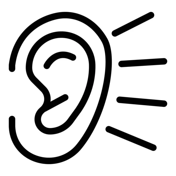 Піктограма прослуховування вуха, стиль контуру — стоковий вектор