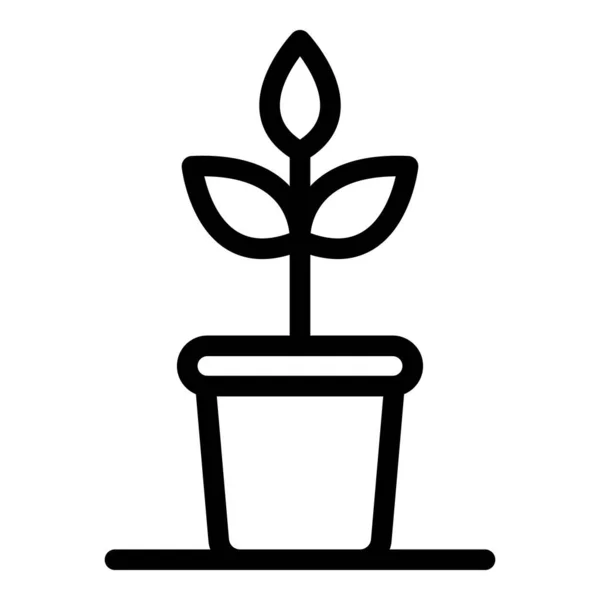 Indoor plant icon, outline style — Stock Vector