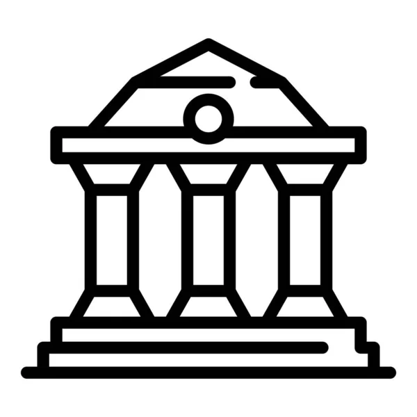 A bíróság ikonja, körvonalazott stílus — Stock Vector