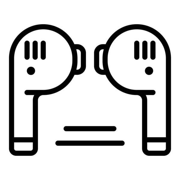 Wireless earphones icon, outline style — Stock Vector