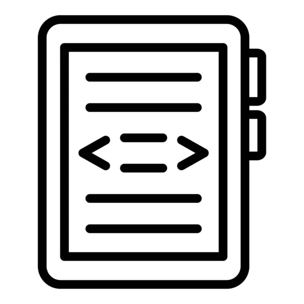 Icono del lector electrónico, estilo de esquema — Vector de stock