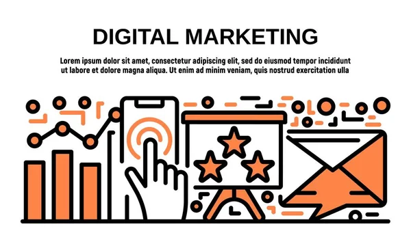 Digital marketing banner, outline style