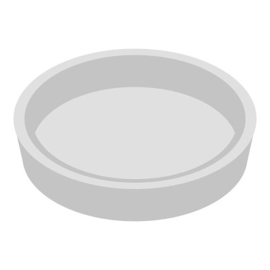 Boş yemek tabağı simgesi, izometrik biçim