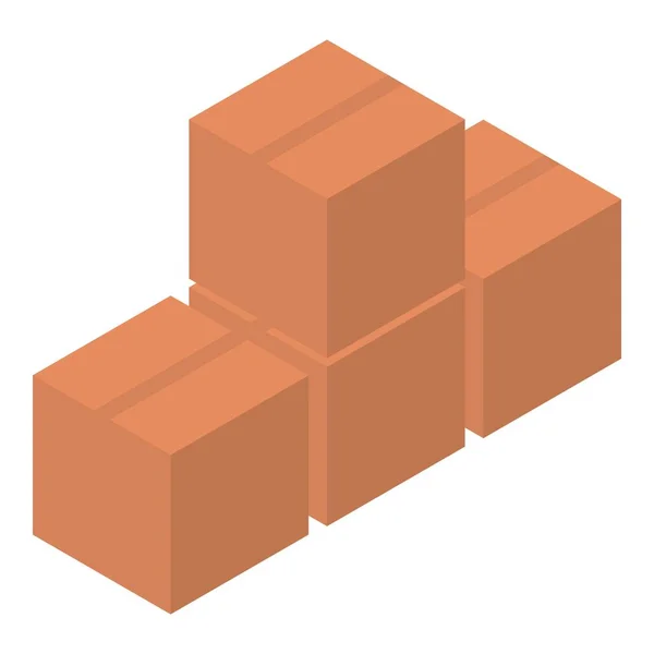 Ícone da pilha da parcela da caixa, estilo isométrico — Vetor de Stock