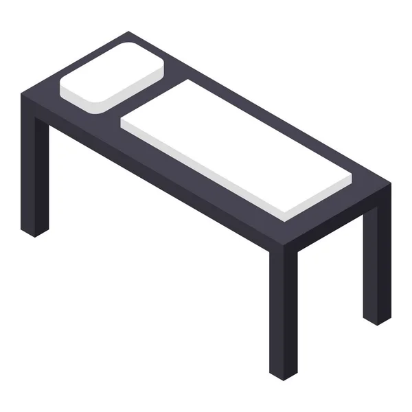 Icono de cama de una persona larga, estilo isométrico — Vector de stock