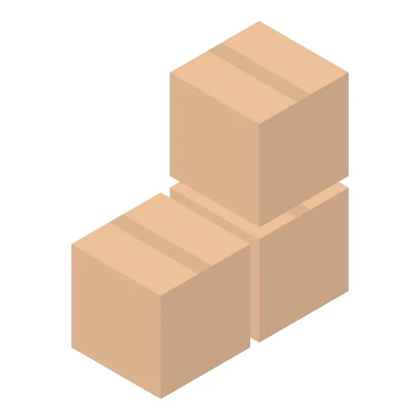 Ícone de pilha de pacotes, estilo isométrico — Vetor de Stock