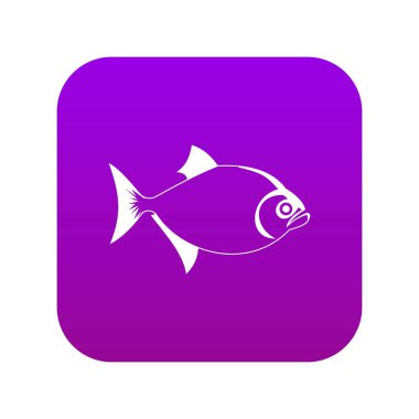 Balık simgesi dijital mor