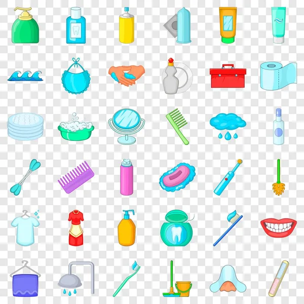 Conjunto de iconos de pasta de dientes, estilo de dibujos animados — Vector de stock