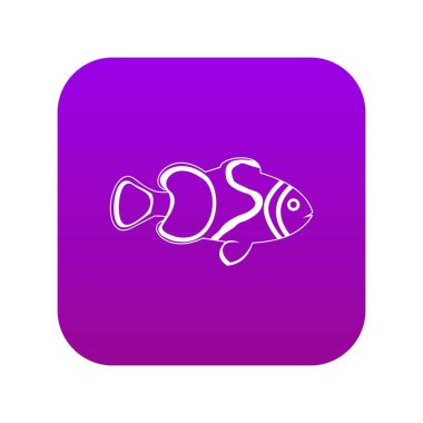Balık simgesi dijital mor