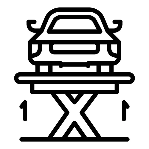 Auto tillen parkeren pictogram, omtrek stijl — Stockvector