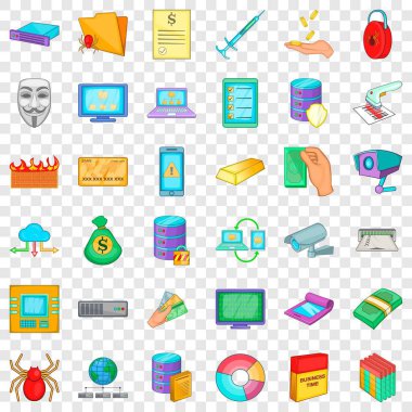 Virüs Icons set, karikatür tarzı