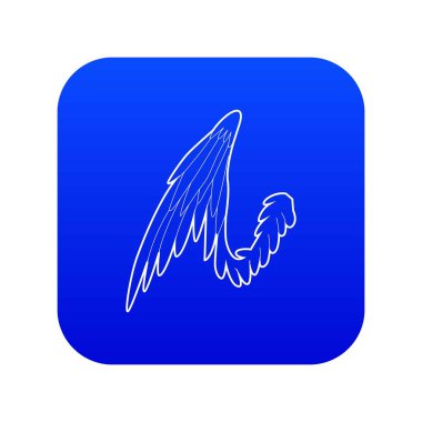 Kuş kanadı simgesi mavi vektör