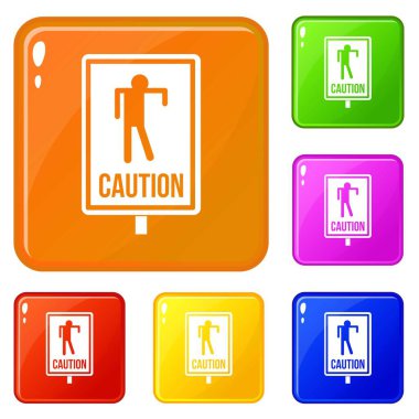 Zombi yol simgeleri vektör rengini ayarla