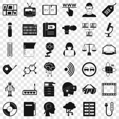 USB Icons set, basit tarzı