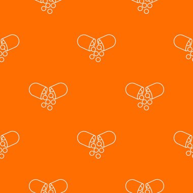 Kapsül hapı desenli turuncu taşıyıcı