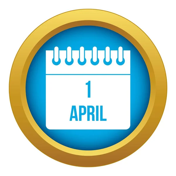 Kalender 1 april icoon blauwe vector geïsoleerd — Stockvector