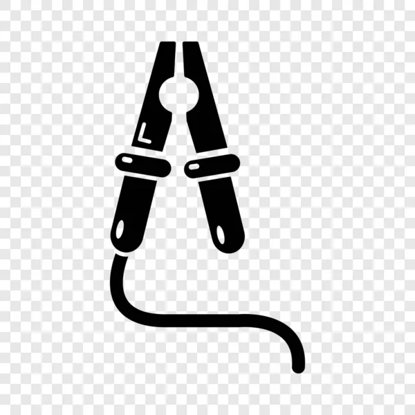 Jumper-Kabel-Symbol, schlichter schwarzer Stil — Stockvektor