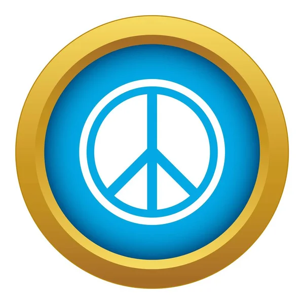 Tekenen hippie vrede pictogram blauwe vector geïsoleerd — Stockvector