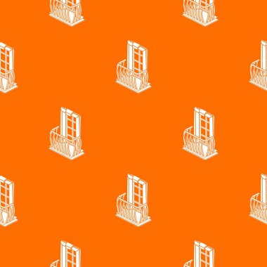 Retro balkon deseni turuncu vektörü