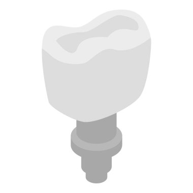 Diş implantı simgesi, izometrik biçim