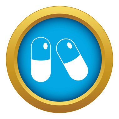 Pills simge mavi vektör izole