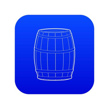 Şarap fıçısı simgesi mavi vektörü