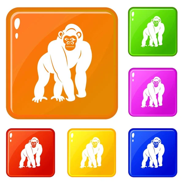 Значки Бонобо задают векторный цвет — стоковый вектор