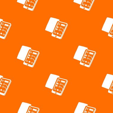 Akıllı telefon desenli turuncu ekran vektörünü değiştir