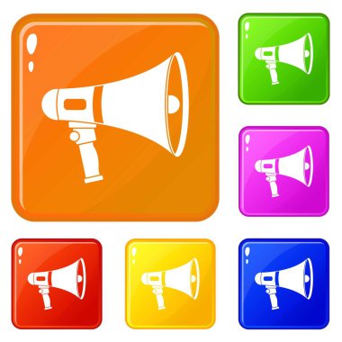 Megafon simgeler vektör renk ayarla