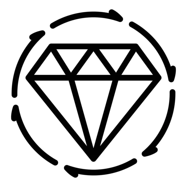 Valoración del diamante icono del cliente, estilo del esquema — Vector de stock