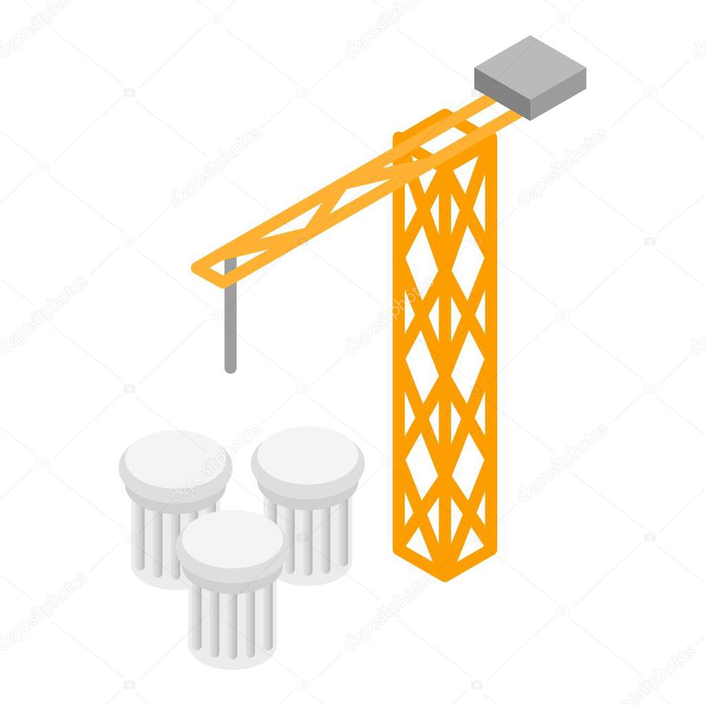 Construction icon, isometric style