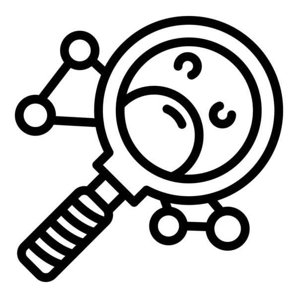 Chemische vergrootglas pictogram, omtrek stijl — Stockvector