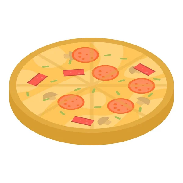 Italian pizza icon, isometric style — Stock Vector