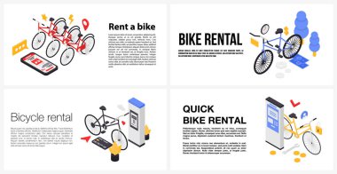 Bir bisiklet pankartı kirala, izometrik biçim