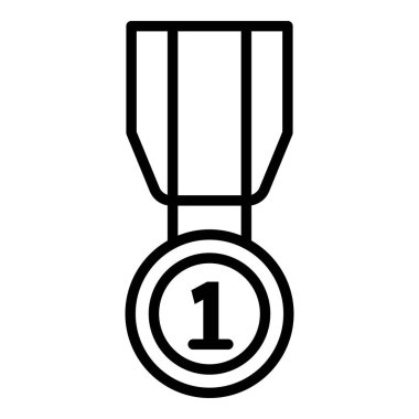 Birincilik madalyası ikonu, taslak tarzı
