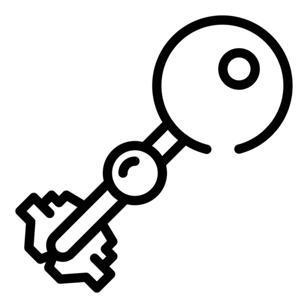 Quest gouden sleutel pictogram, omtrek stijl — Stockvector