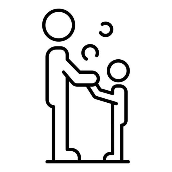 Padre con el icono del hijo, el estilo del esquema — Vector de stock