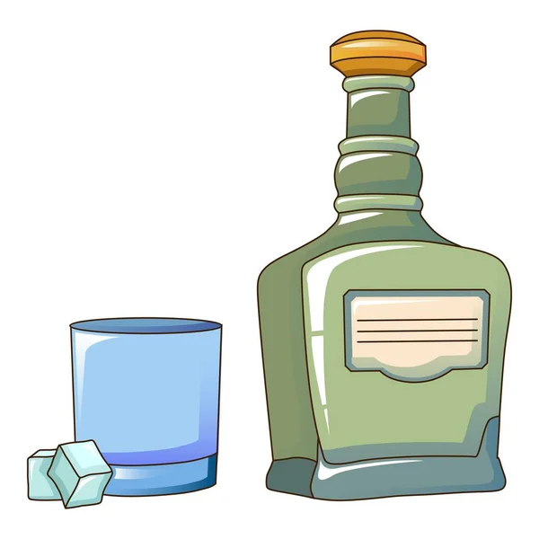 Икона бутылки текилы в стиле мультфильма — стоковый вектор