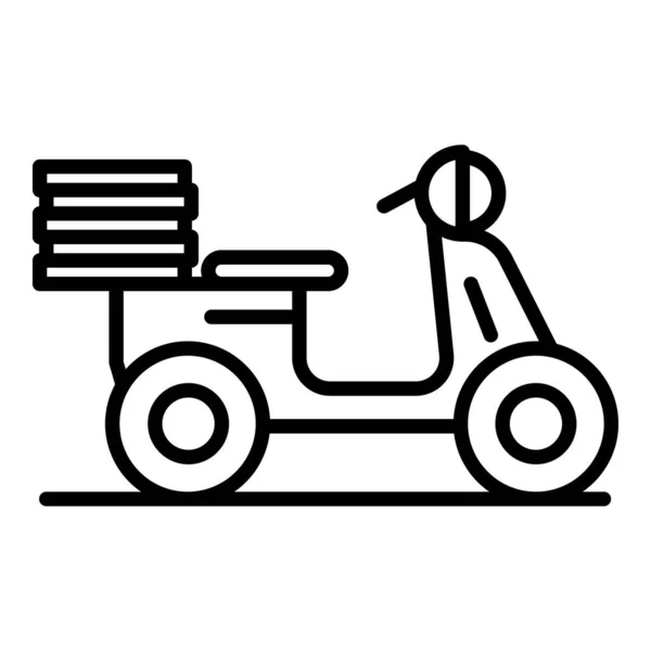 Moto food delivery icon, outline style — Stock Vector