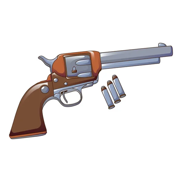 Revolver icône de cow-boy, style dessin animé — Image vectorielle