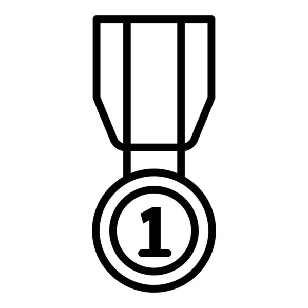 First place medal icon, outline style — Stock Vector