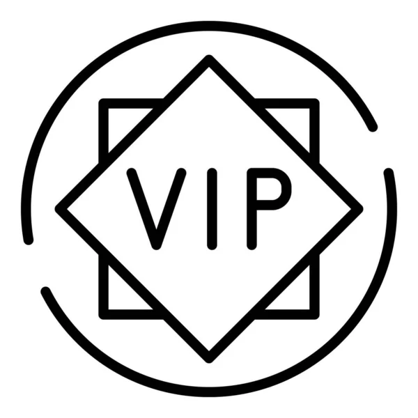 VIP sign icon, outline style — Stock Vector
