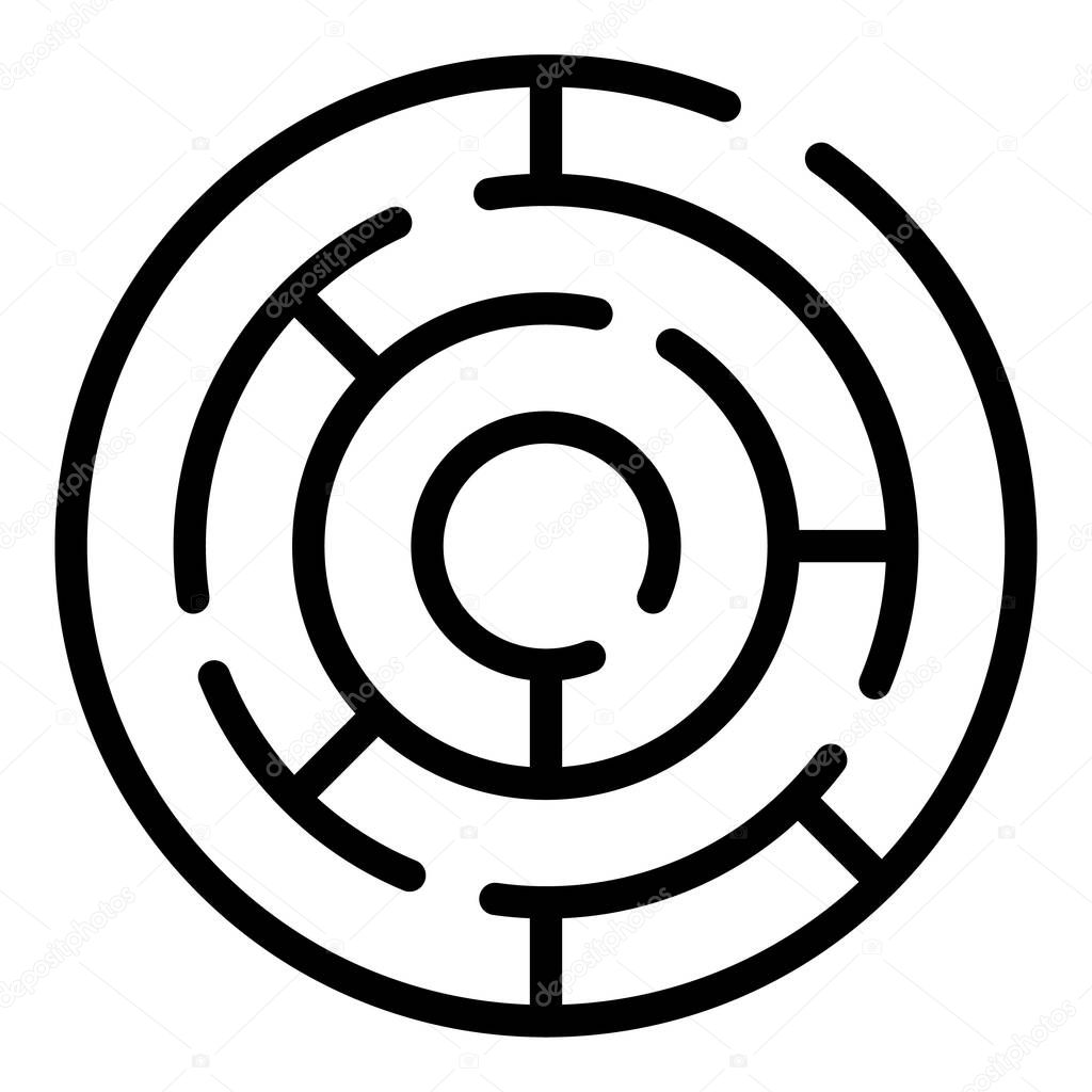 Quest labyrint icon, outline style