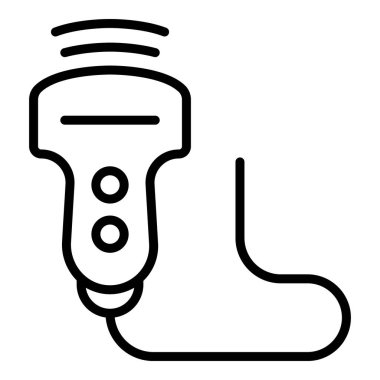 Scanner ultrasound machine icon, outline style clipart