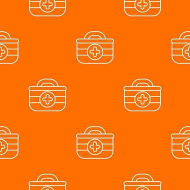 İlk yardım çantası turuncu desen vektörü