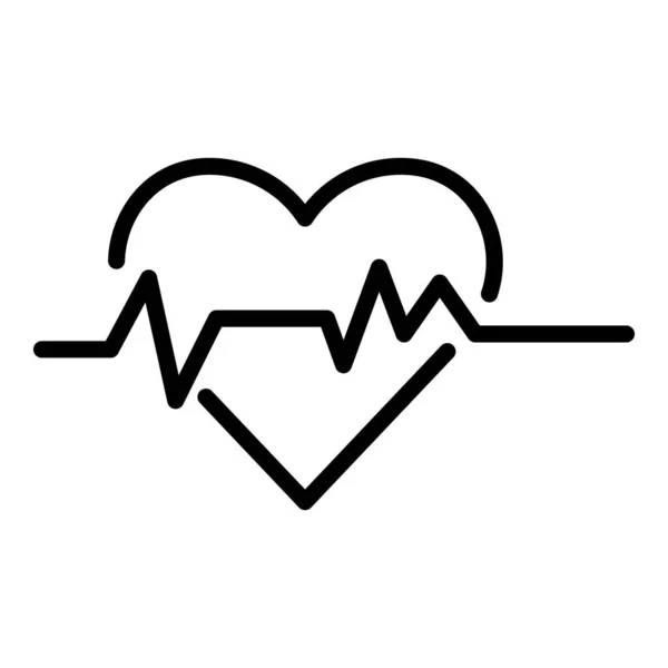 Icono de pulso cardíaco, estilo de esquema — Vector de stock