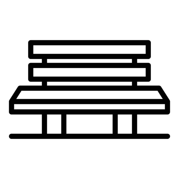 Значок длинной скамейки, стиль контура — стоковый вектор