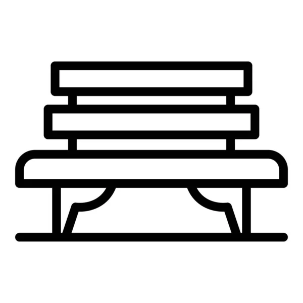 Значок скамейки, стиль контура — стоковый вектор