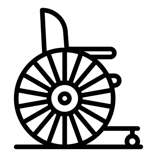 Icône de fauteuil roulant rétro, style contour — Image vectorielle